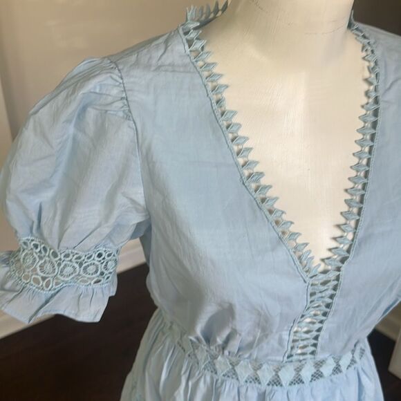 Mable Poplin Lace Trim Mini Dress M - Picture 5 of 9